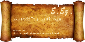 Skultéty Szénia névjegykártya